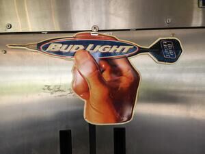 Vintage 1998 Bud Light Dart Die-Cut Tin Bar Sign Anheuser-Busch BSK #100892